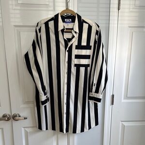 Future Collective Black Striped Shirt Dress